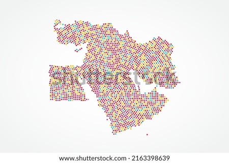 Middle East Map - World map vector template with colorful dots, grid, grunge, halftone style isolated on white background for education, infographic, design, website - Vector illustration eps 10