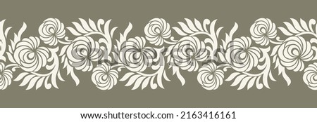 Abstract tribal floral border design