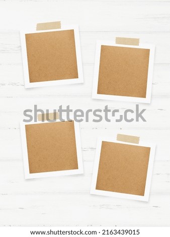 Template with a card on a white wood wall