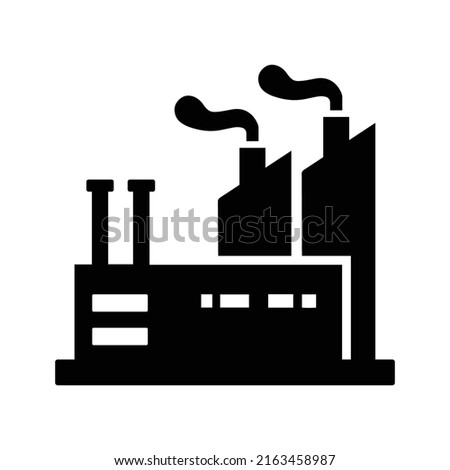 Plant, industry, factory icon. Black vector graphics.