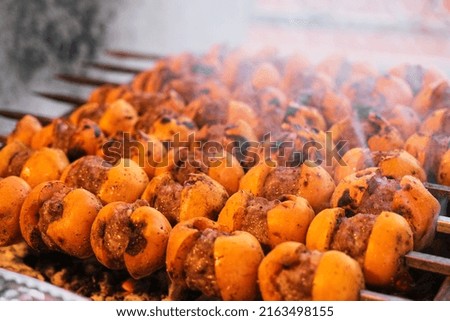 Selective Focus Seasonal Loquat Kebab in Gaziantep, Turkey Royalty-Free Stock Photo #2163498155