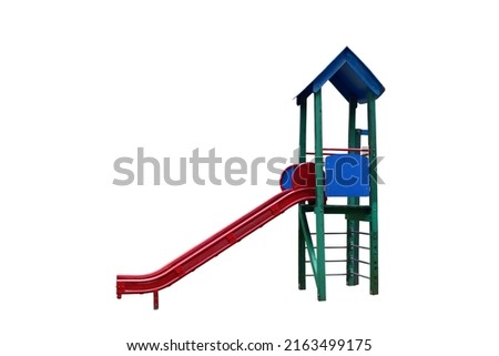 Playground slide for children isolated on a white background
