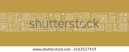 Hand drawn  abstract seamless pattern, ethnic background, african style - great for textiles, banners, wallpapers, wrapping - vector design Royalty-Free Stock Photo #2163527419