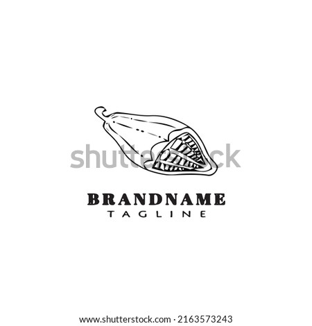 cocoa beans logo cartoon icon design template black modern isolated vector