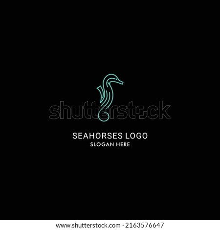 Seahorses logo icon design vector 