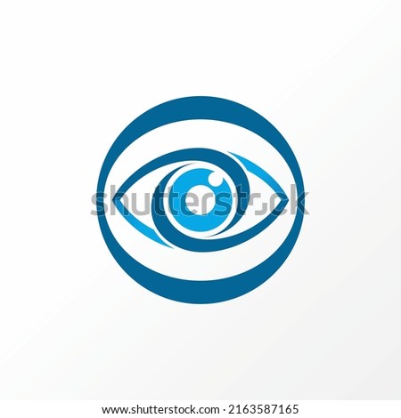 Unique and simple flip or backword line art out eye on circle image graphic icon logo design abstract concept vector stock. Can be used as a symbol related to see or focus Royalty-Free Stock Photo #2163587165
