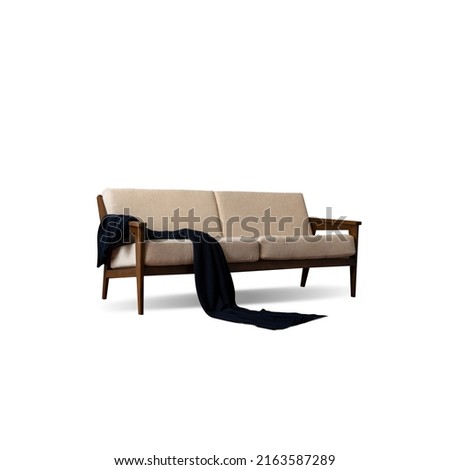 Modern - classic  . isolated white background. Furniture, interior object, stylish sofa.