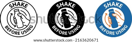 Shake well before using, concept of shaking Bottle, vector illustration Royalty-Free Stock Photo #2163620671