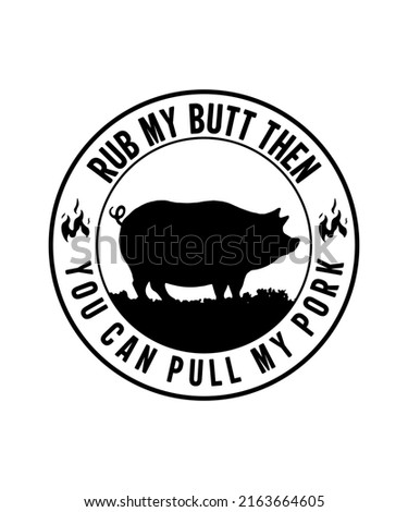 Pig butts grilled pork bbq logo tshirt design