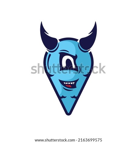 Monster Pin Mascot Vector Logo Design