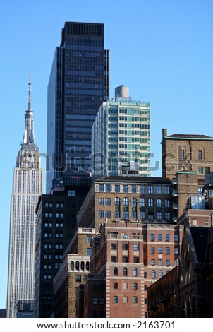 New York City Skyline with Landmark and Apartment Buildings