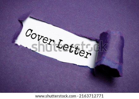 Cover letter text concept on torn paper Royalty-Free Stock Photo #2163712771