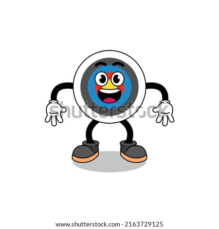 archery target cartoon with surprised gesture , character design