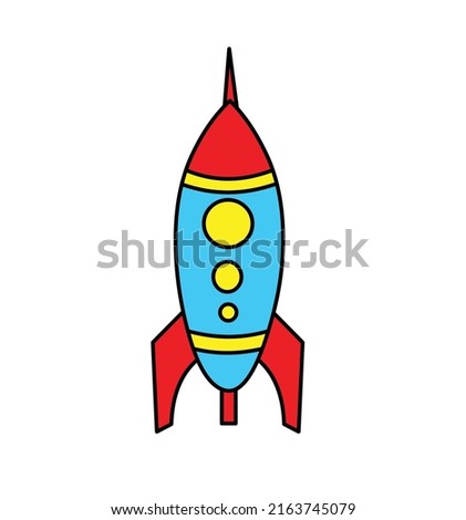 Rocket clipart vector illustration isolated