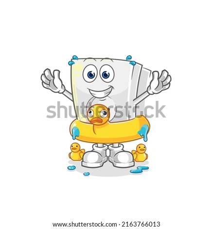 the electric socket with duck buoy cartoon. cartoon mascot vector