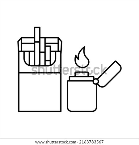 A pack of cigarettes or cigarette box vector icon for apps and websites on white background