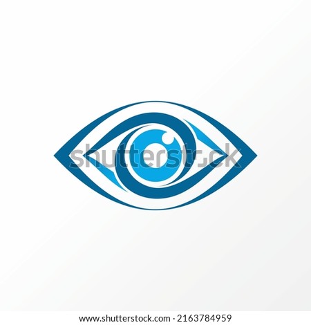 Very unique but simple flip or backword line art out eye on ellipse image graphic icon logo design abstract concept vector stock. Can be used as a symbol related to health or focus Royalty-Free Stock Photo #2163784959