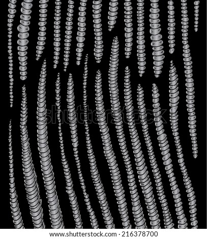 Vector illustration of abstract worms background pattern. Black & White hand drawn earthworm. 
