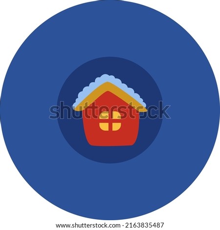 Red winter house, illustration, vector on a white background.