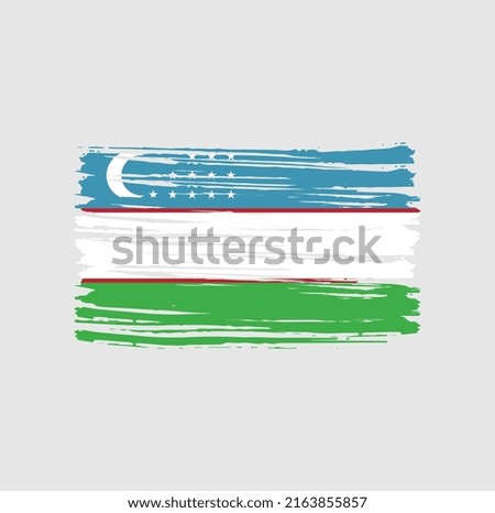 Uzbekistan Flag Brush. National Flag