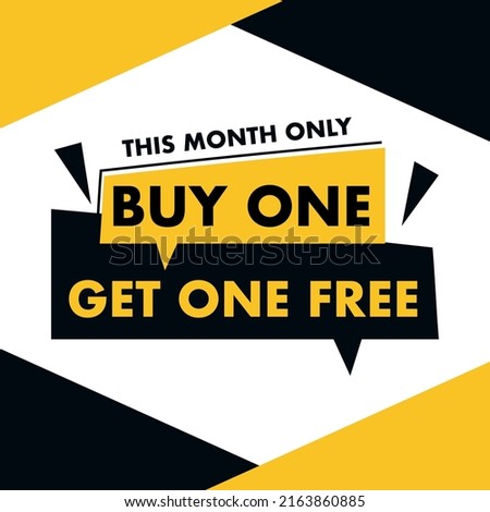 Buy 2, get 1 free. Special offer banner. Vector illustration.