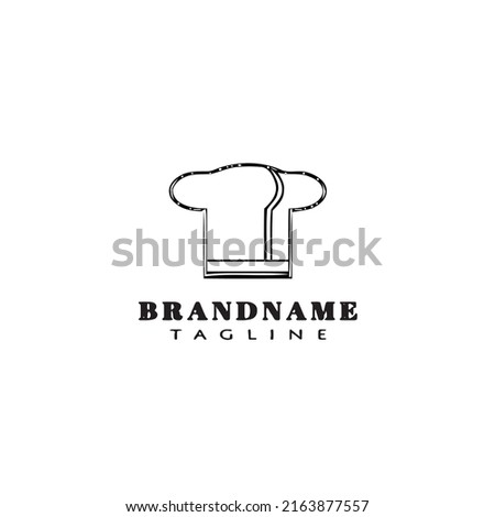 cute chef hat logo cartoon design icon template black modern isolated vector illustration