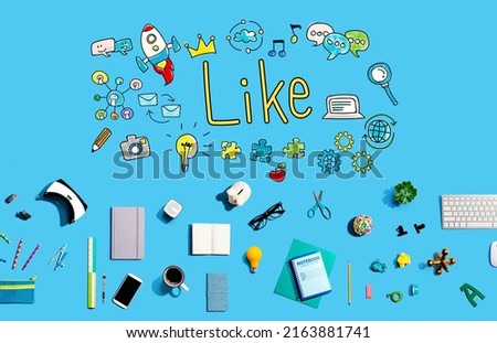 Like with collection of electronic gadgets and office supplies
