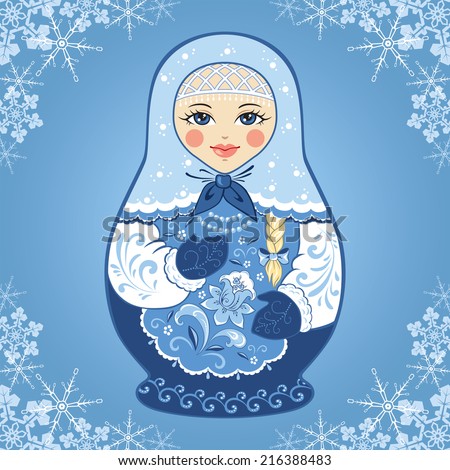 Illustration of Russian doll matryoshka 