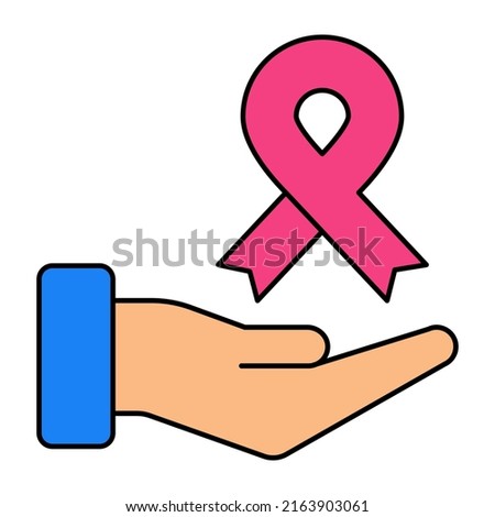 A beautiful design icon of awareness ribbon