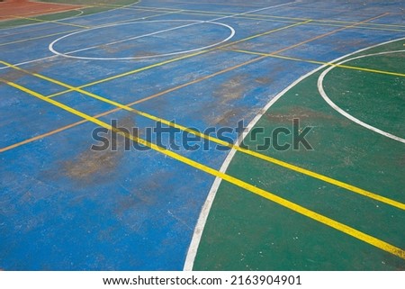 sports field with stripes used for basketball and volleyball suitable for background