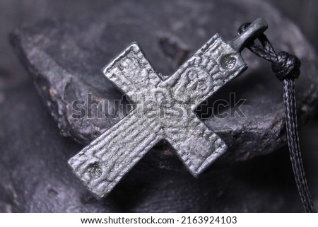 Ancient Scandinavian Cross, Viking Artifacts, Viking Age, 800-1200 AD Royalty-Free Stock Photo #2163924103
