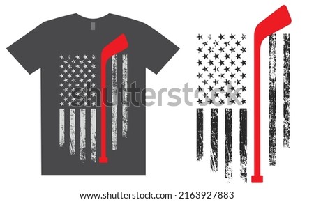 American Distressed Flag Hockey Design