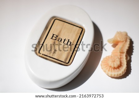 Bathroom decorations with white background