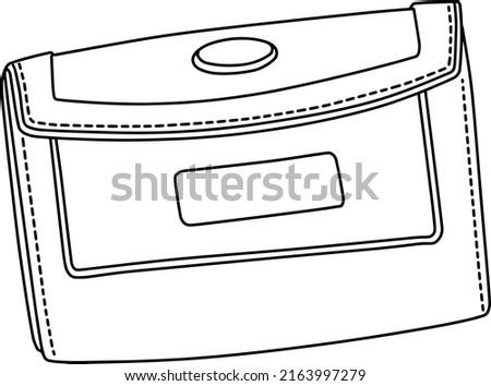 purse line vector illustration isolated on white backgroun