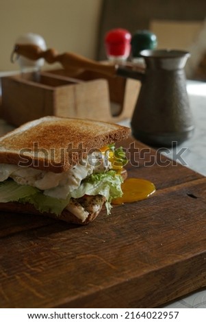 huge egg sandwich for breakfast