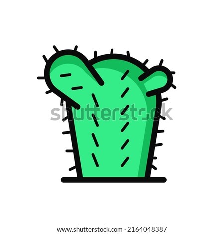 Cactus Icon. Cactus Logo. Vector Illustration. Isolated on White Background. Editable Stroke