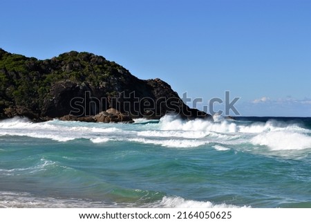 Forster, New South Wales, Australia, May 2022. Beautiful waves, Pacific Ocean, Boomerang beach