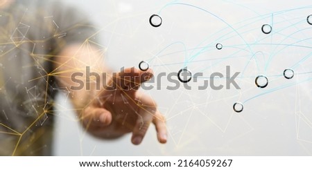 touching global network and data customer connection
