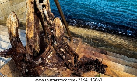 Rusty anchor of a pirate ship