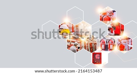 fire extinguishing system, fire extinguishing system service concept . Royalty-Free Stock Photo #2164153487