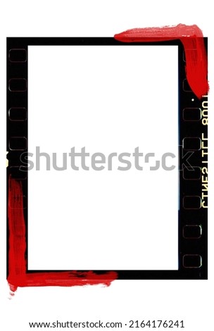 Medium format color film frame. Blank large format blank film negative or picture frame, free photo space. Royalty-Free Stock Photo #2164176241
