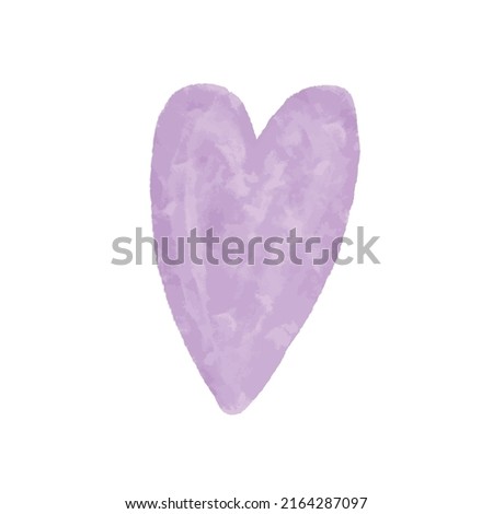 Abstract illustration purple colour vector watercolor shape isolated heart
