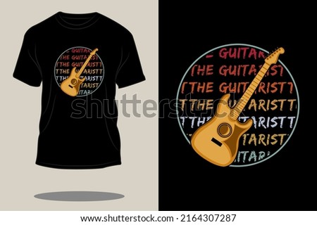 the guitarist retro t shirt design