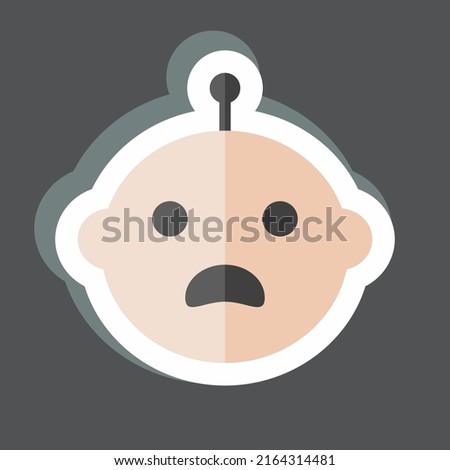 Sticker Crying Baby. suitable for Baby symbol. simple design editable. design template vector. simple symbol illustration