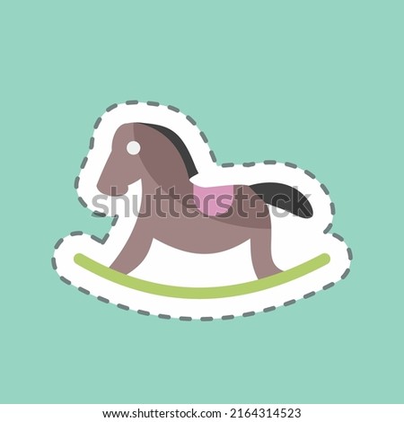 Sticker line cut Horse. suitable for Baby symbol. simple design editable. design template vector. simple symbol illustration