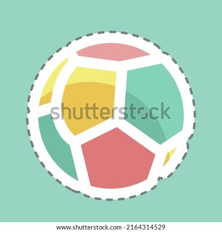 Sticker line cut Ball. suitable for Baby symbol. simple design editable. design template vector. simple symbol illustration