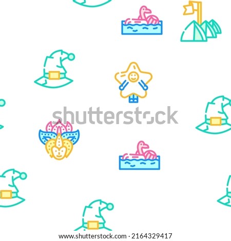 Events And Festival Vector Seamless Pattern Color Line Illustration