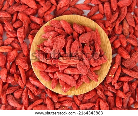 Photography of dried Goji berries for food background