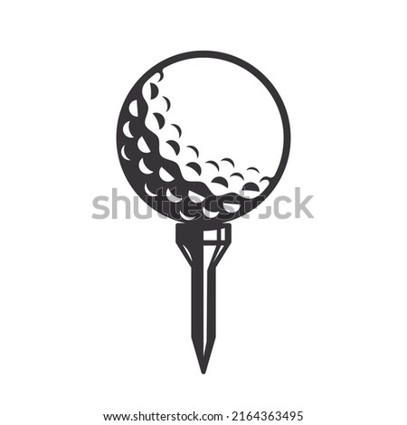 Black golf ball silhouette. golf ball Line art logos or icons. vector illustration.
