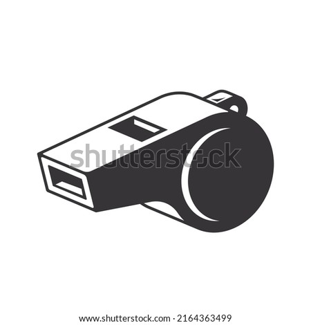 whistle silhouette. Sports Accessory wood cut Line art logos or icons. vector illustration.
